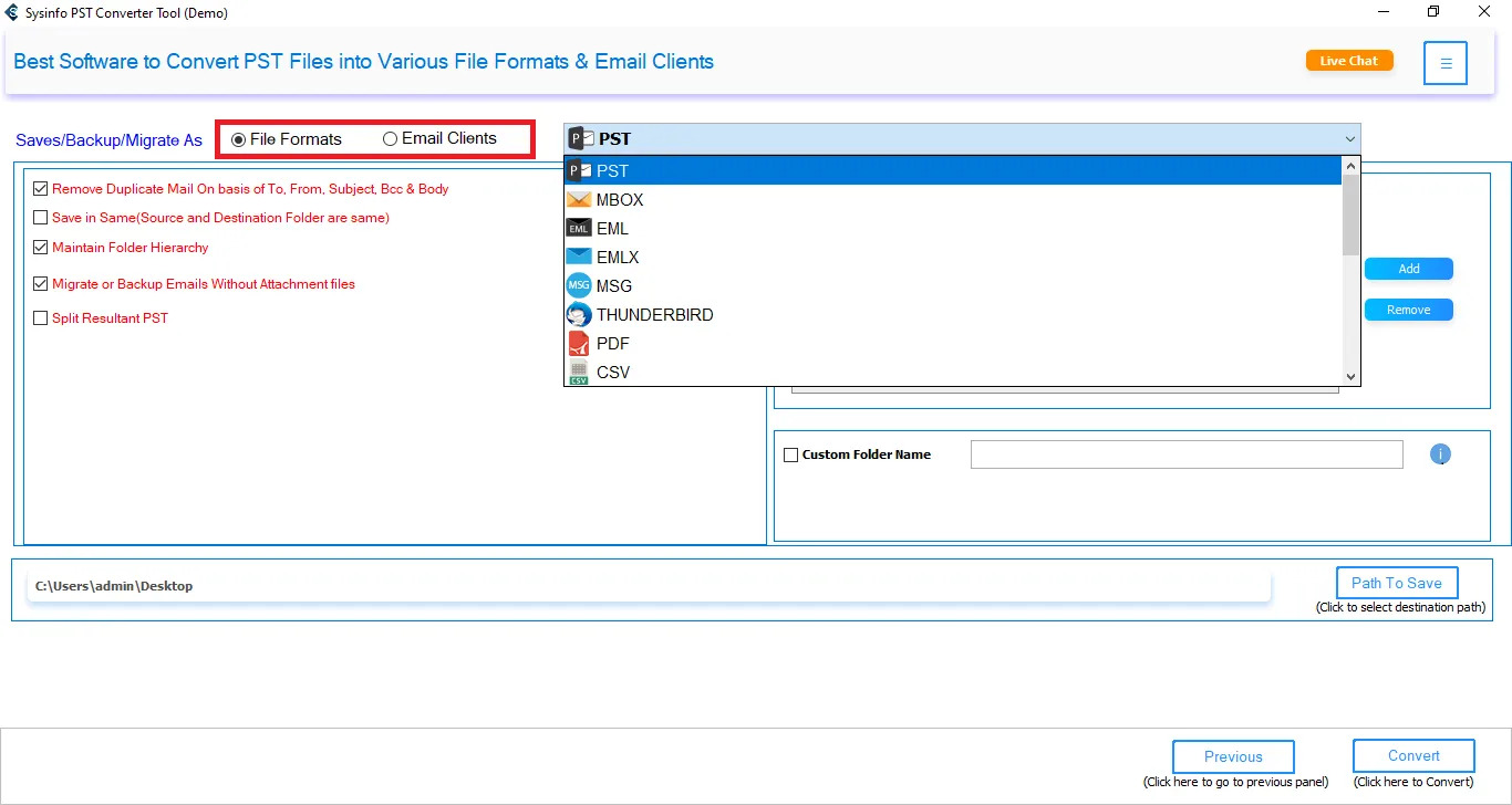 SysInfo Outlook File Converter