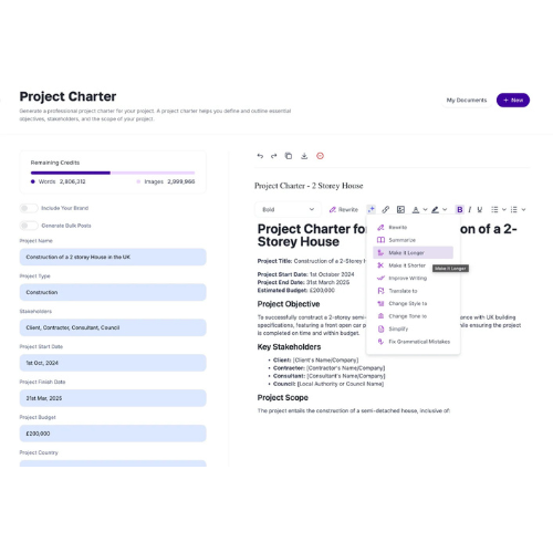 AI Project Charter Generator