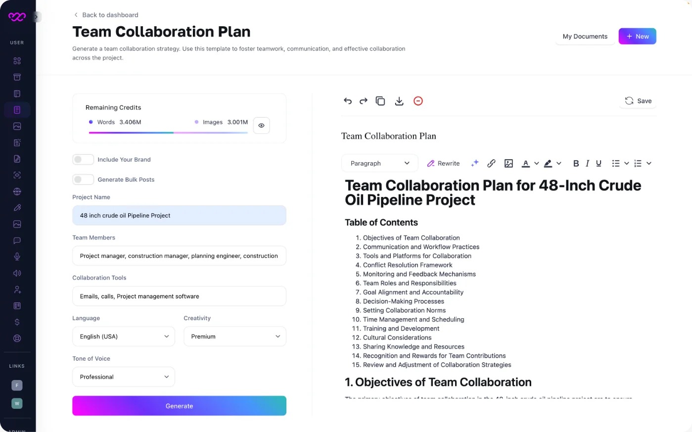 AI Task Management Plan Generator
