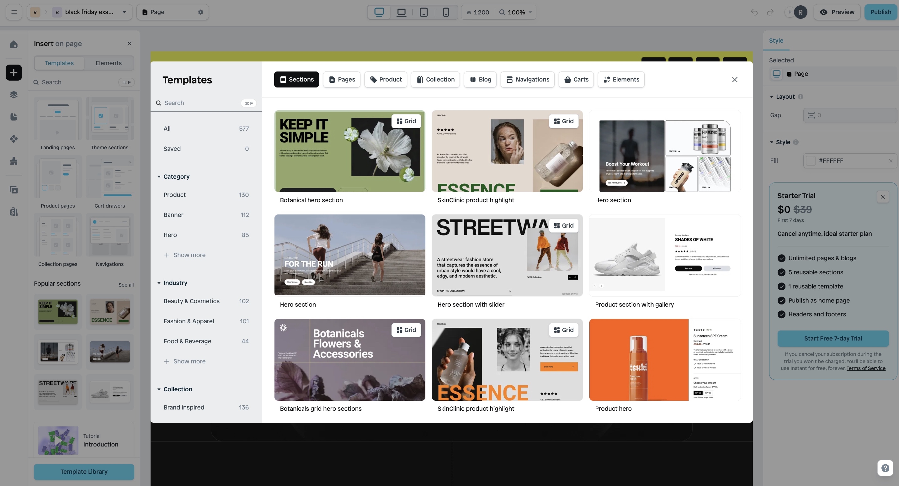Instant Section & Page Builder