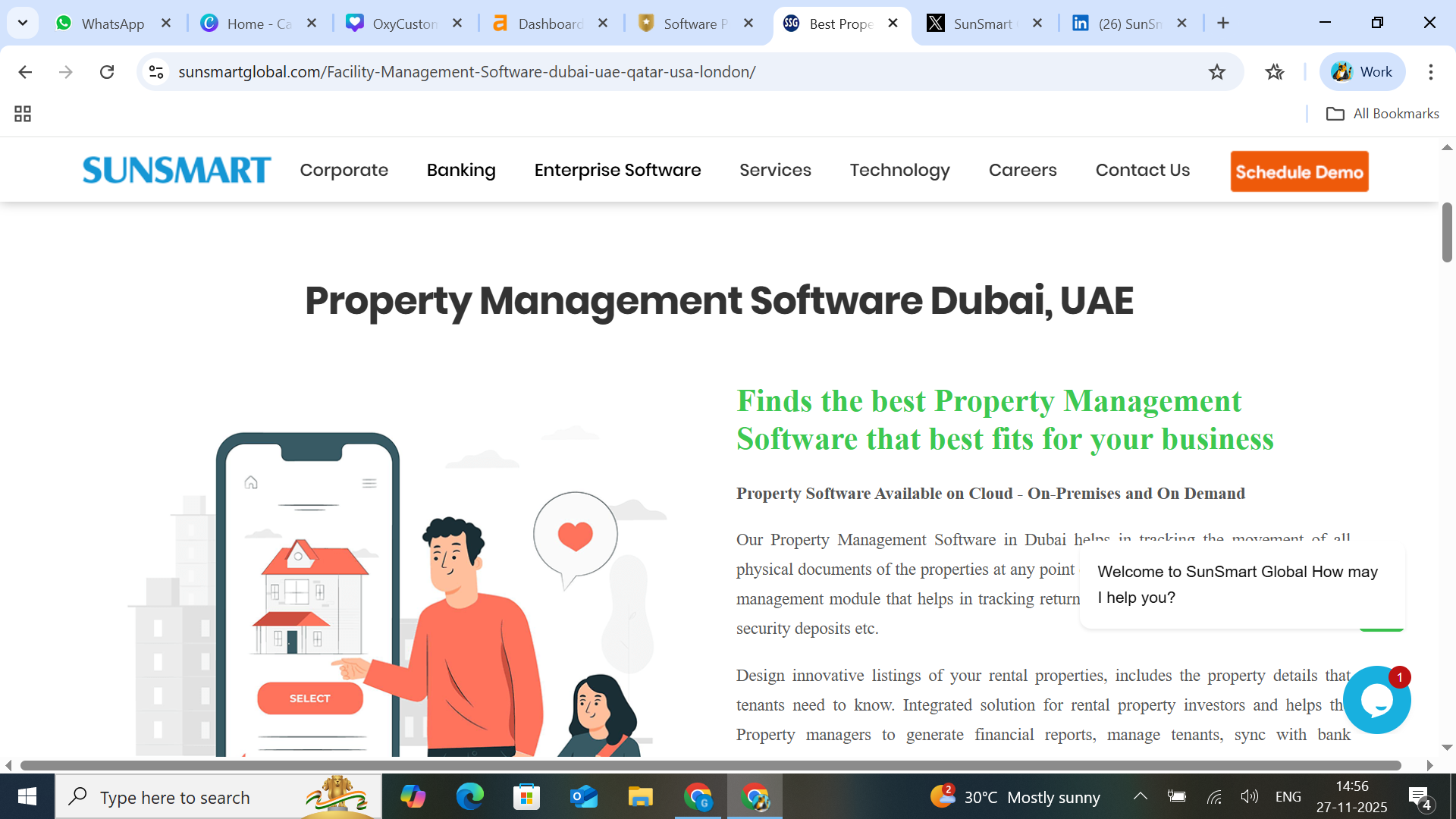 Here is the Screenshot for the OxyProperty Website. if you want details, View www.sunsmartglobal.com.