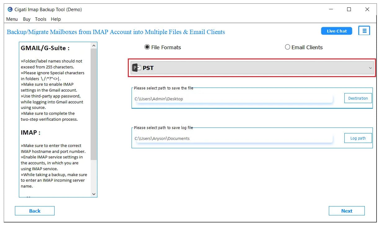 Cigati IMAP Backup Tool