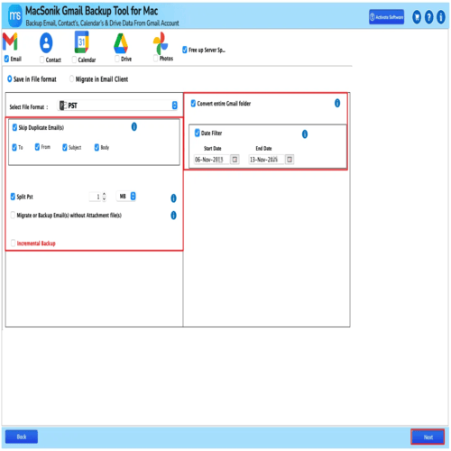 MacSonik Gmail Backup Tool