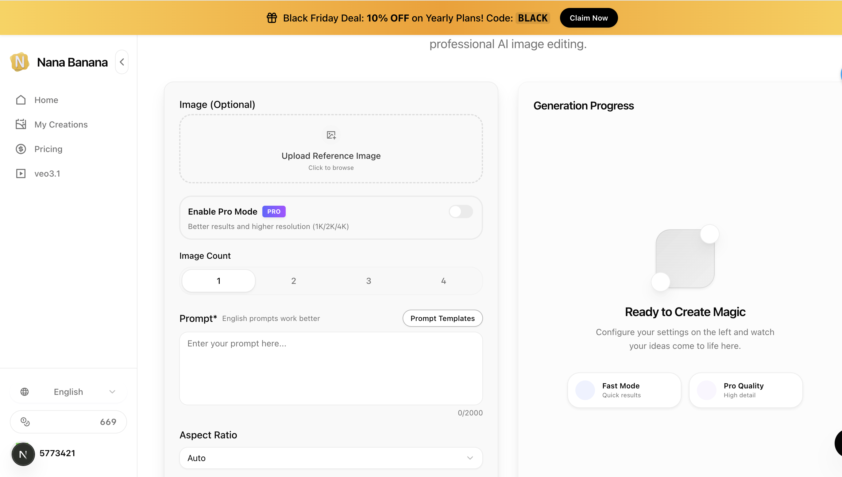 Nana Banana Pro Image Editing screenshot