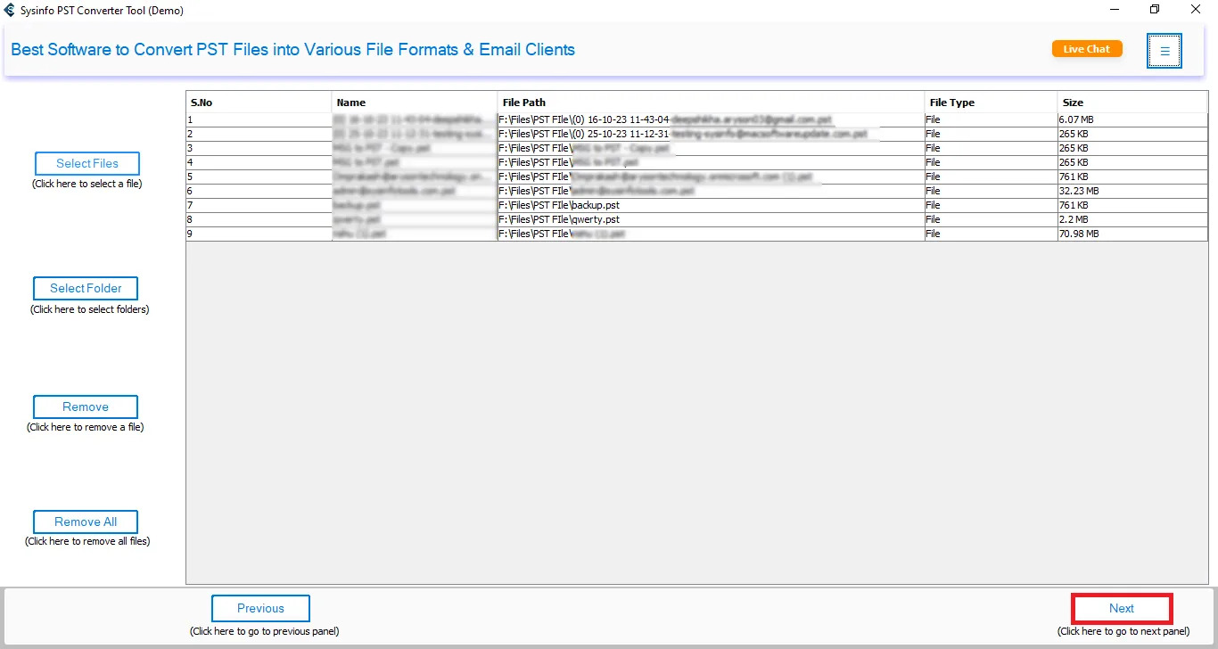 SysInfo Outlook File Converter Tool