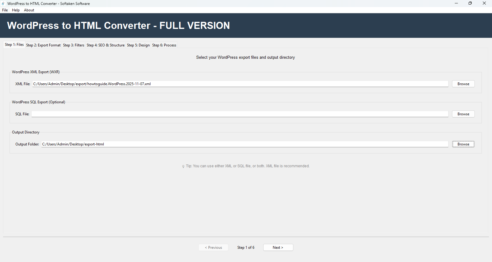 Softaken Wordpress to HTML Converter