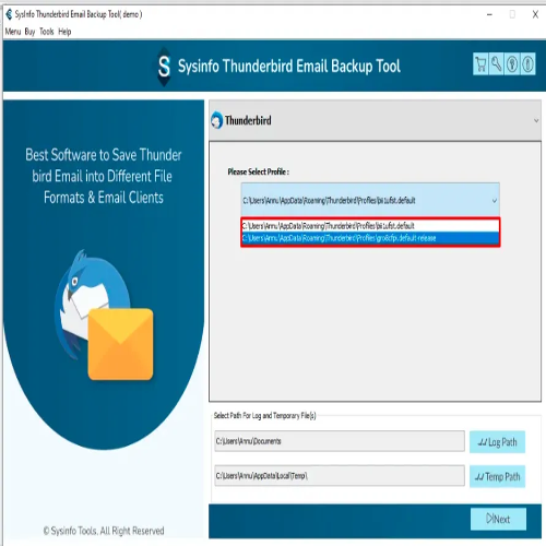 MailConverterTools Thunderbird Backup Tool screenshot