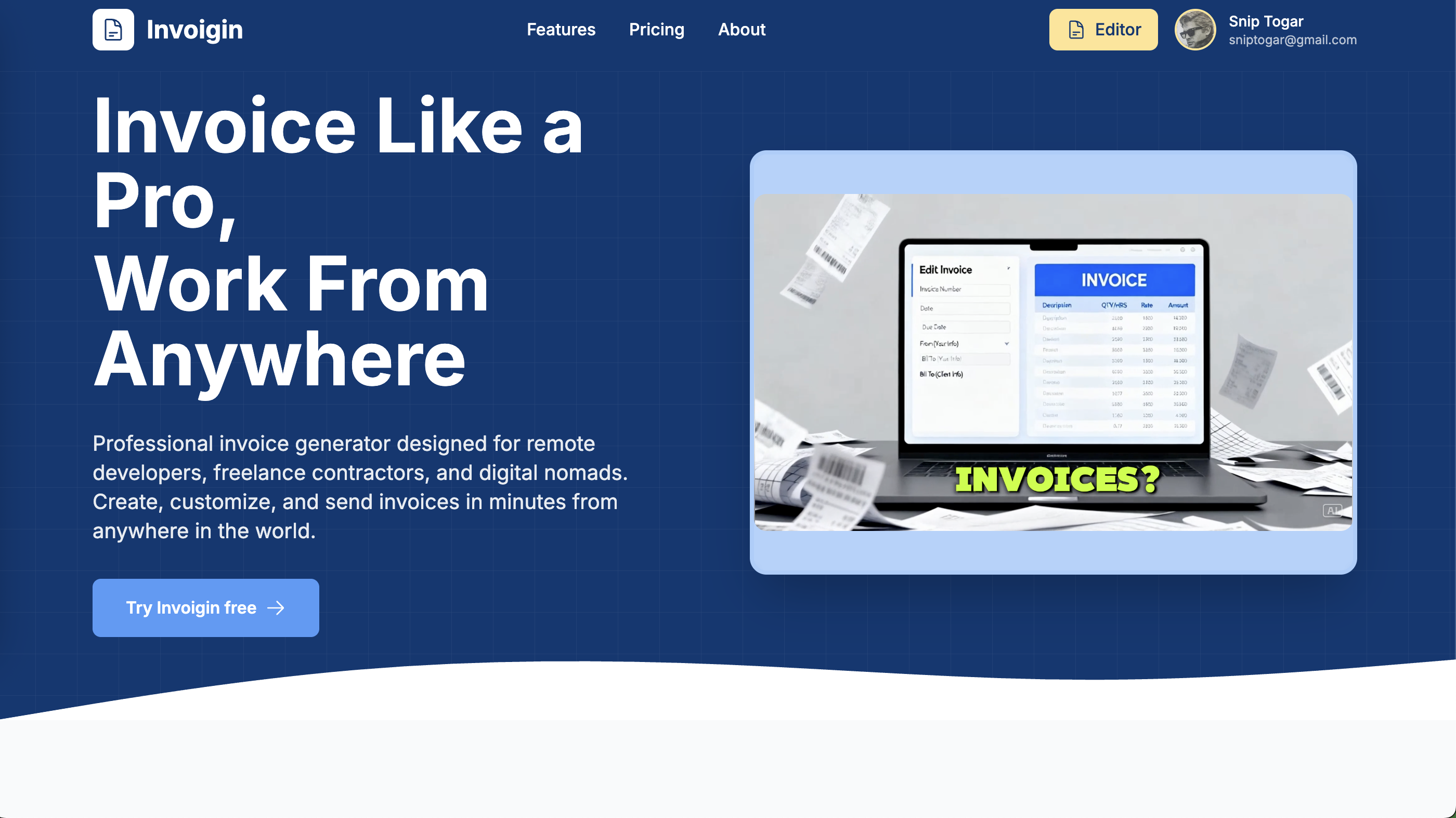 Invoigin AI Invoice Generator 