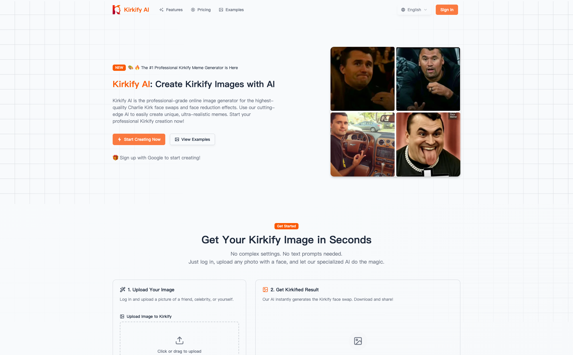 kirkify.co home page