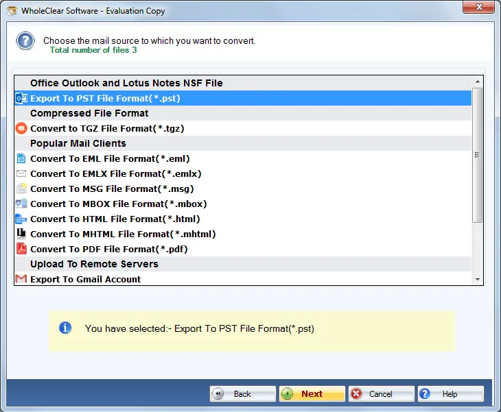 WholeClear EML to PST Converter
