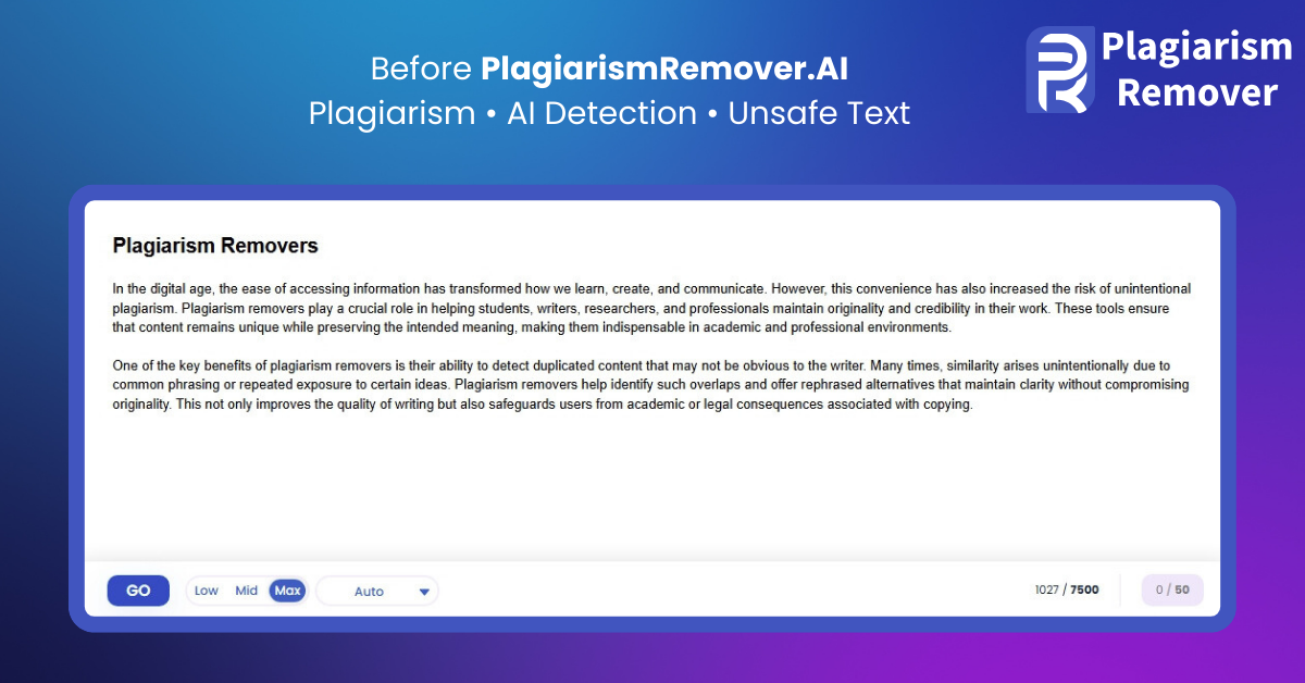 PlagiarismRemover.AI