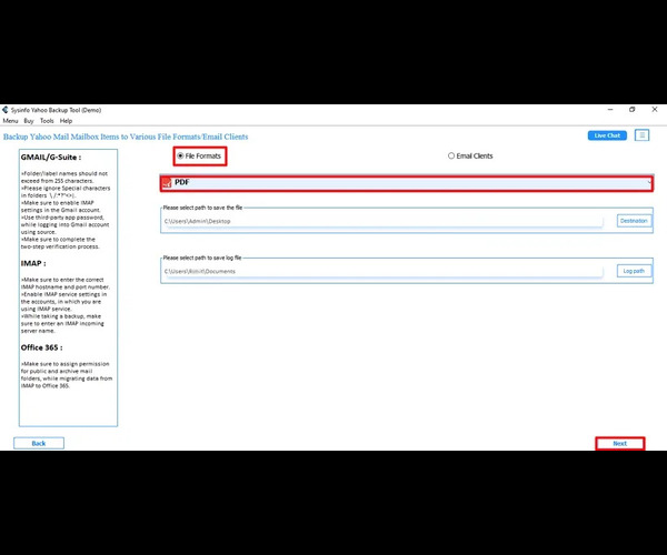 SysInfo Yahoo Mail to PDF Converter