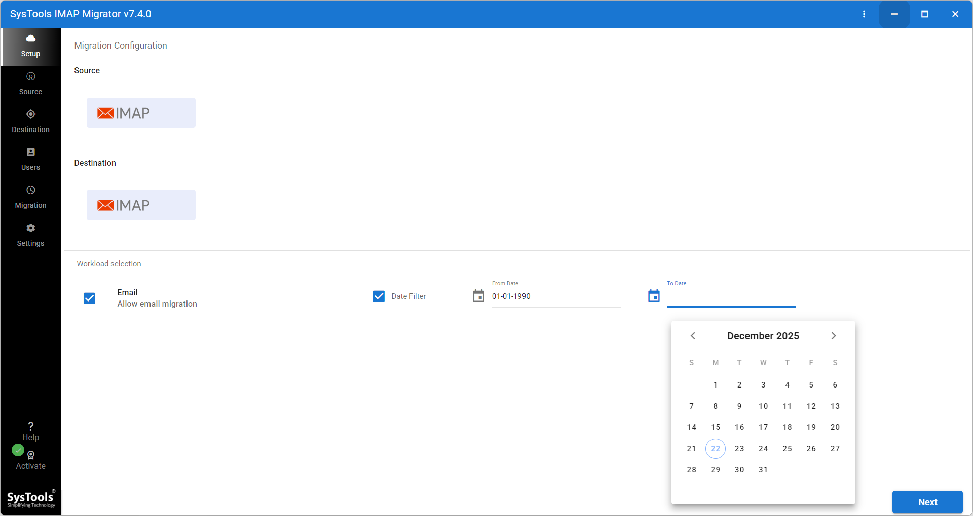 SysTools IMAP Migrator