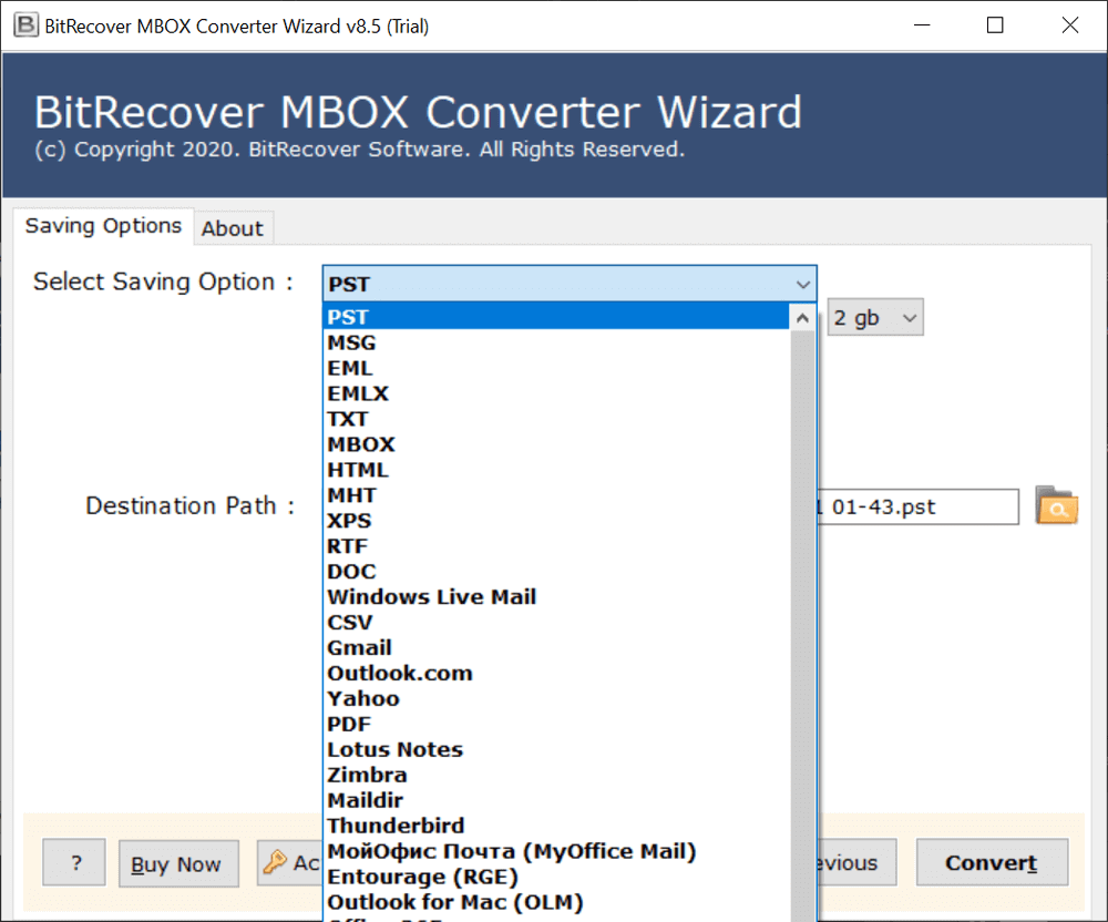 BitRecover MBOX to PST Converter Tool