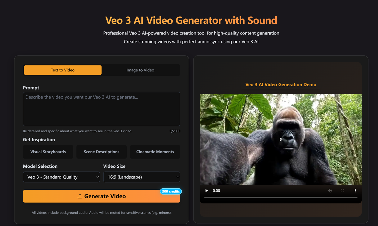 Veo 3 ai video generator screenshot