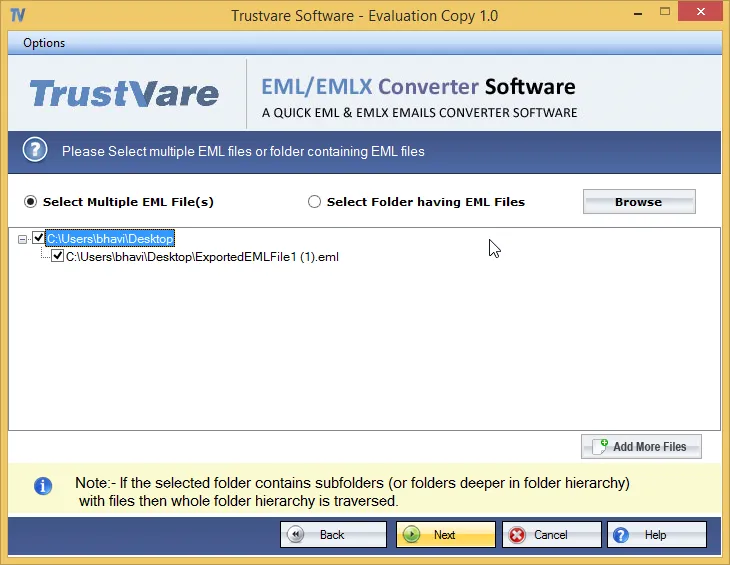 TrustVare EML Converter screenshot
