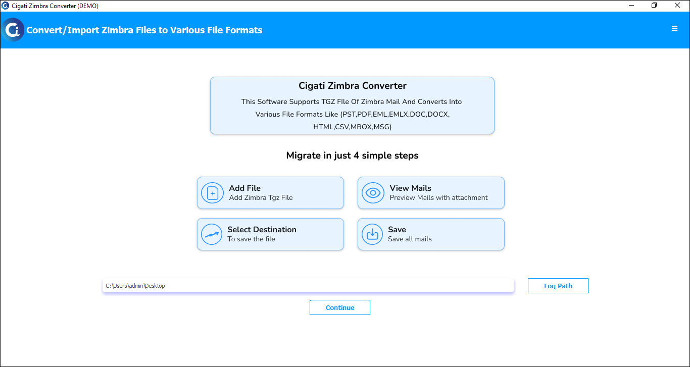 Cigati Zimbra Mail Converter