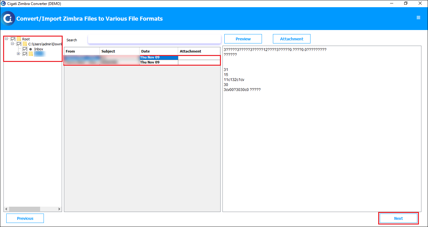 Cigati Zimbra Mail Converter