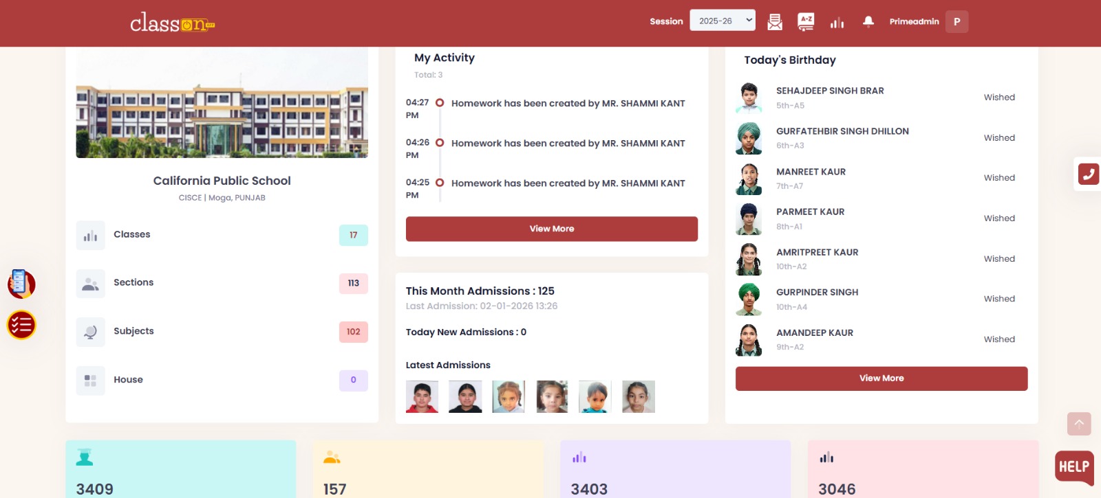 Class ON - School ERP Software