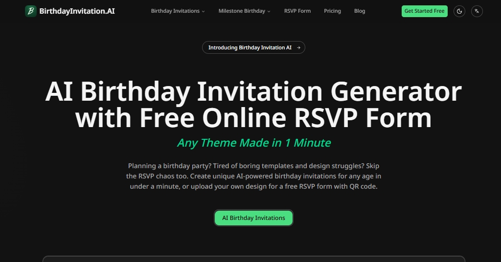 Birthday Invitation AI screenshot