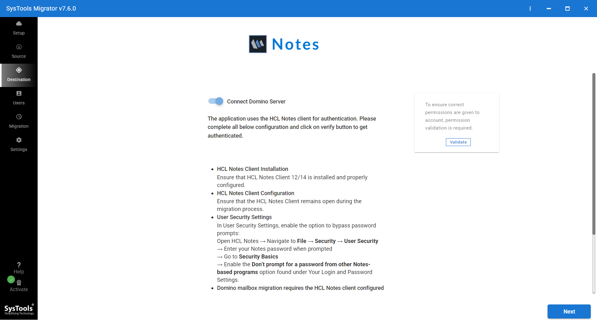 SysTools Exchange to Domino Migration Tool