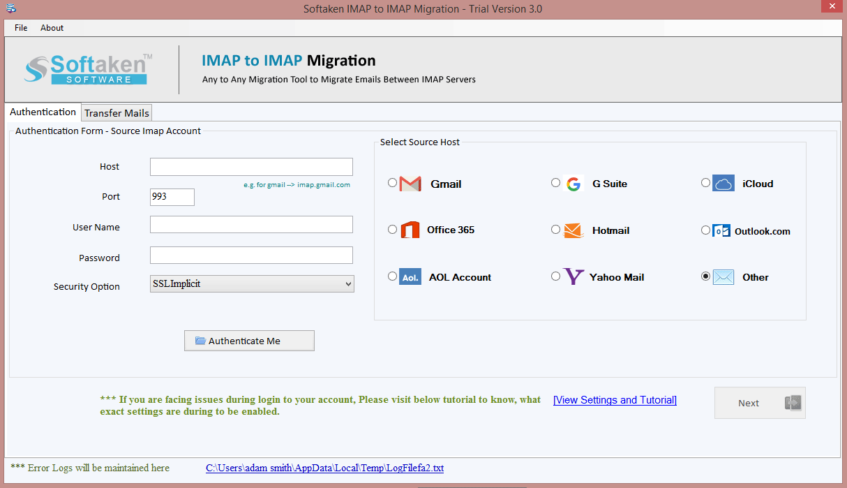 Softaken IMAP to IMAP Migration Software