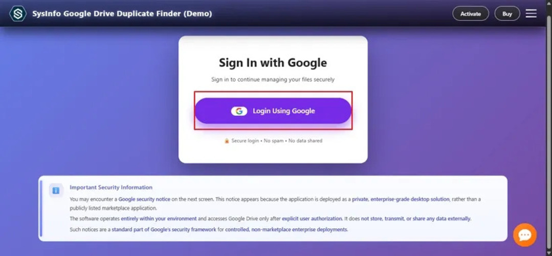 SysInfo Google Drive Duplicate Finder