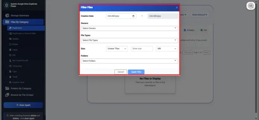 SysInfo Google Drive Duplicate Finder