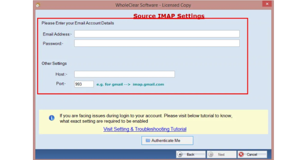 WholeClear Mail Migration Software
