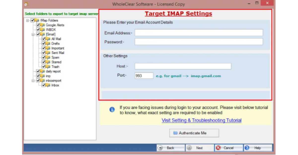 WholeClear Mail Migration Software