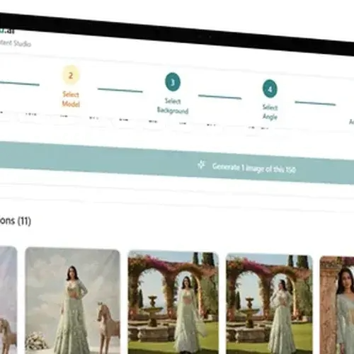 AI-powered fashion photoshoot workflow interface