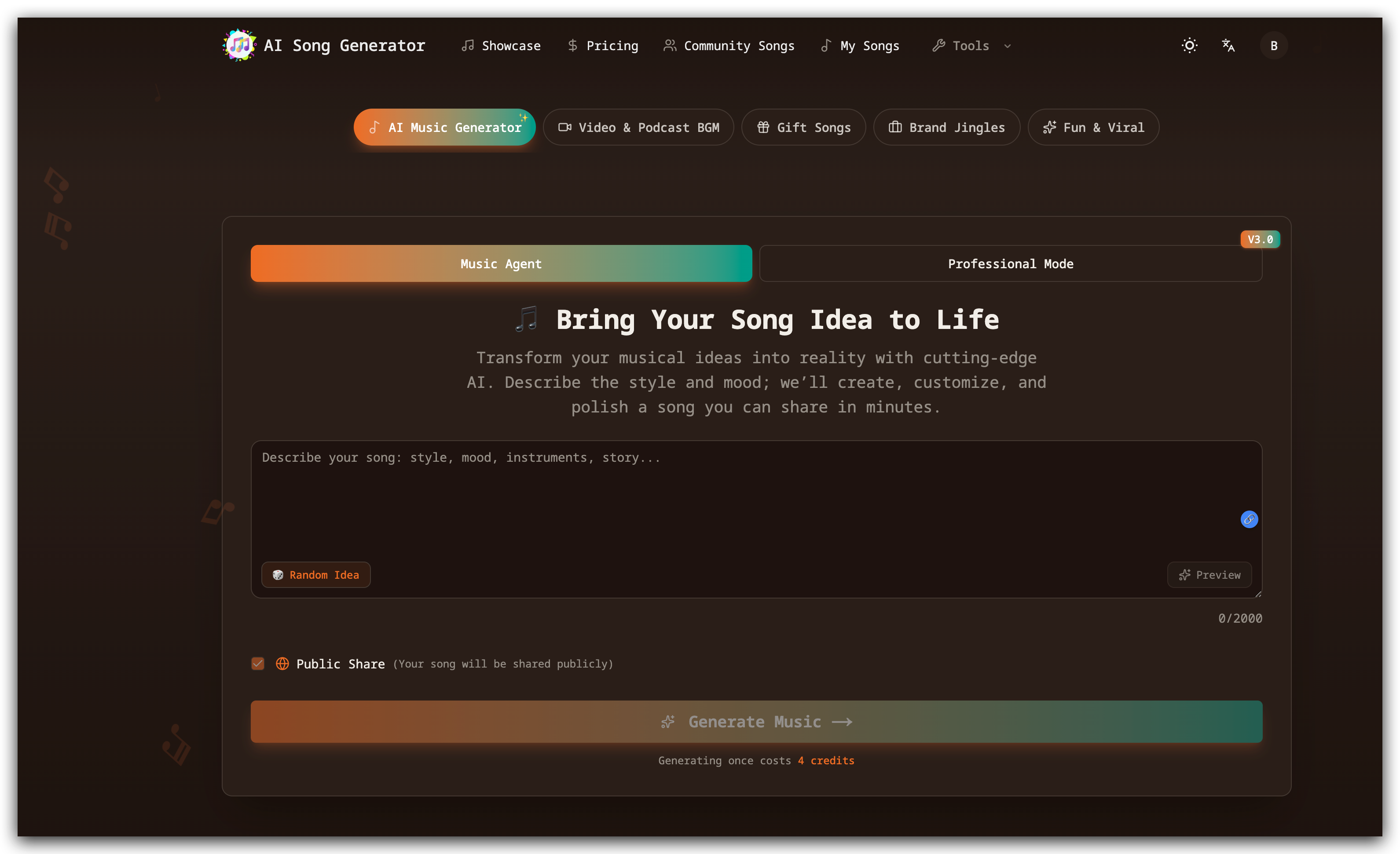 AISong Generator screenshot