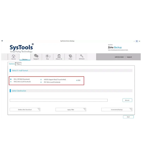 SysTools Zoho Mail Backup Tool