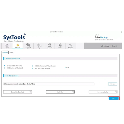 SysTools Zoho Mail Backup Tool