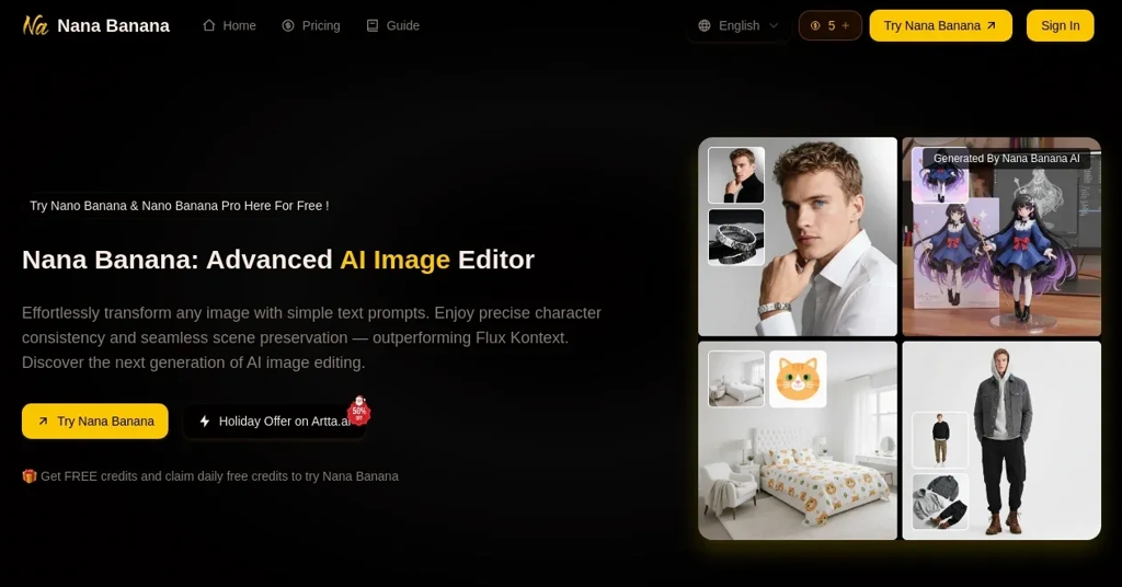 Nana Banana Advanced AI Image Editor screenshot