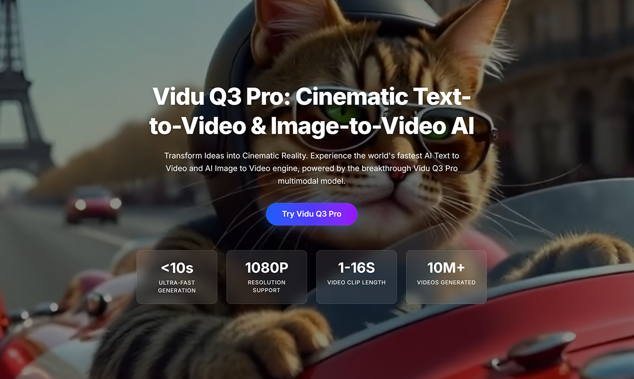 Vidu Q3 Pro AI Video Generator screenshot