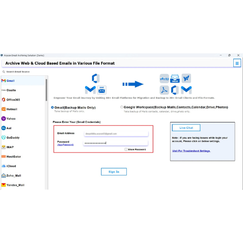Aryson Email Archiving Software