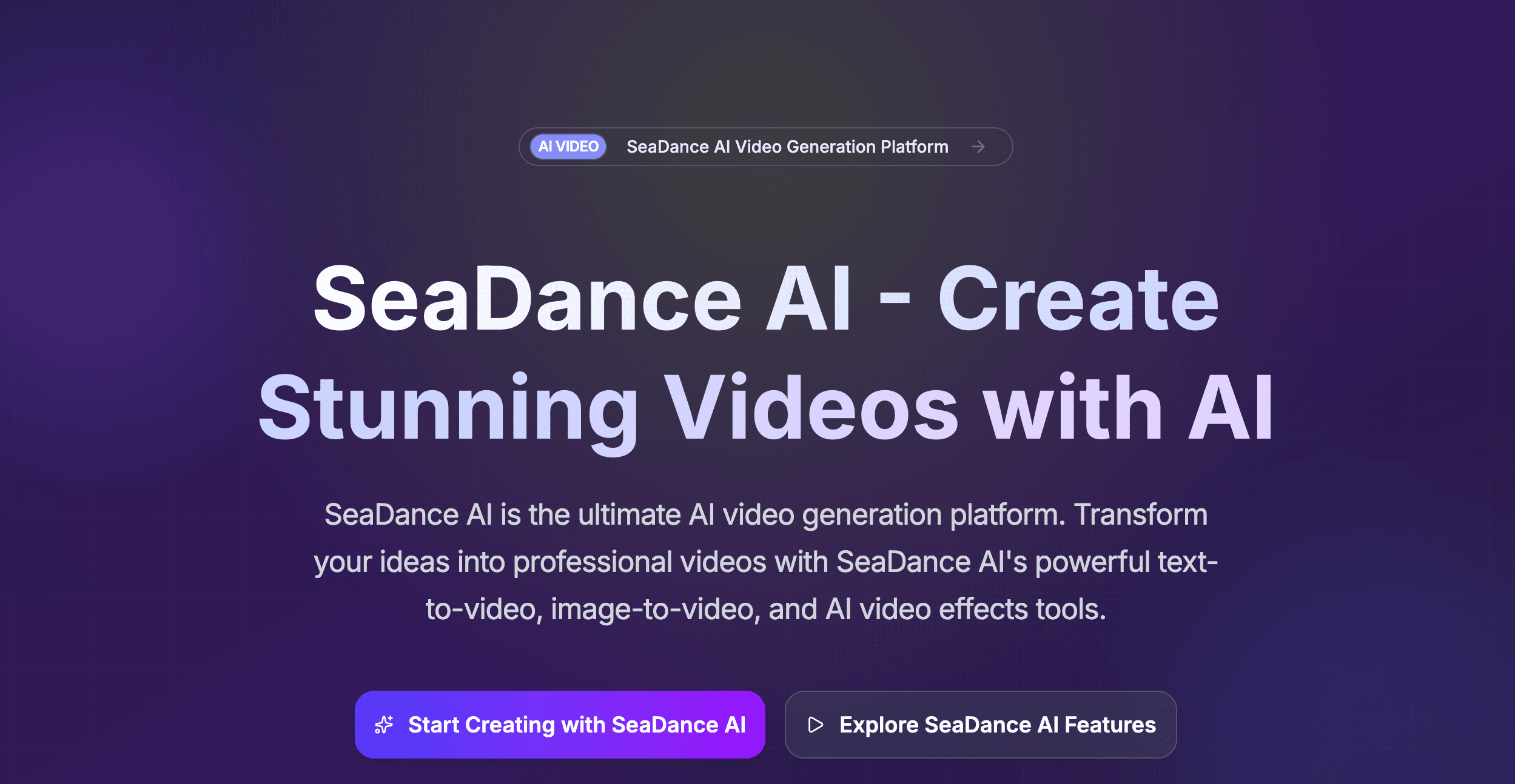 Seadance 2.0 AI Video Generator screenshot