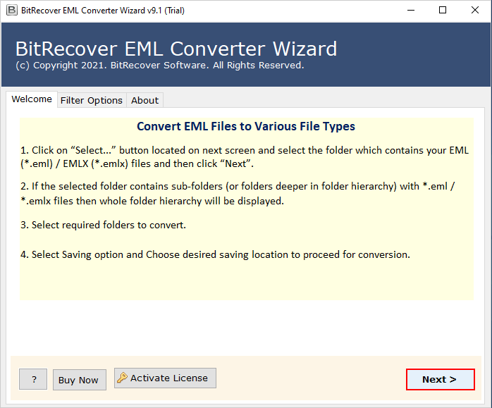 BitRecover EML to PST Converter