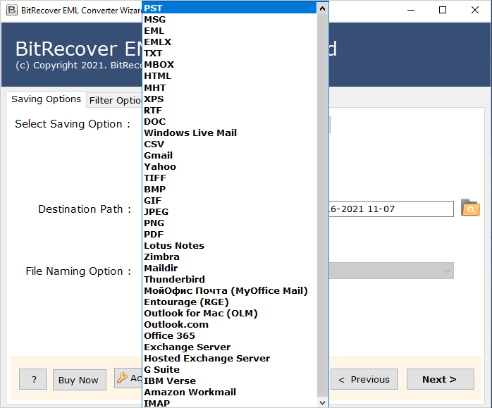 BitRecover EML to PST Converter