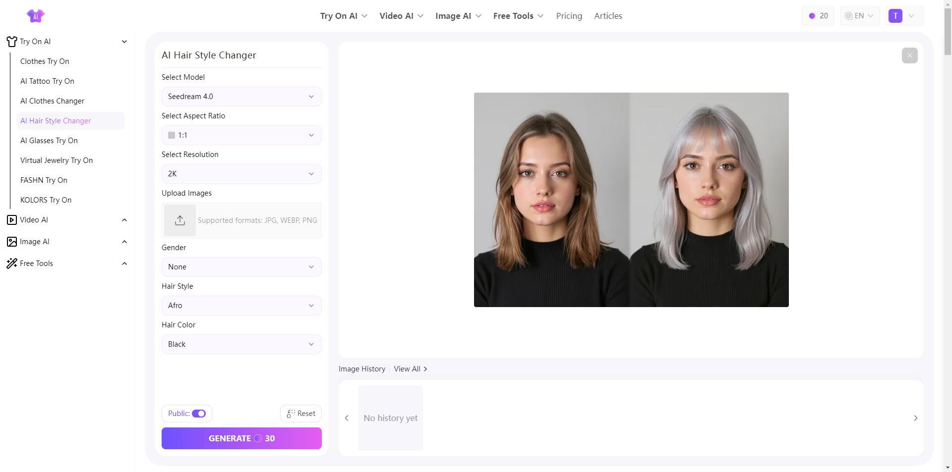 AI Tryon Hair Style Changer