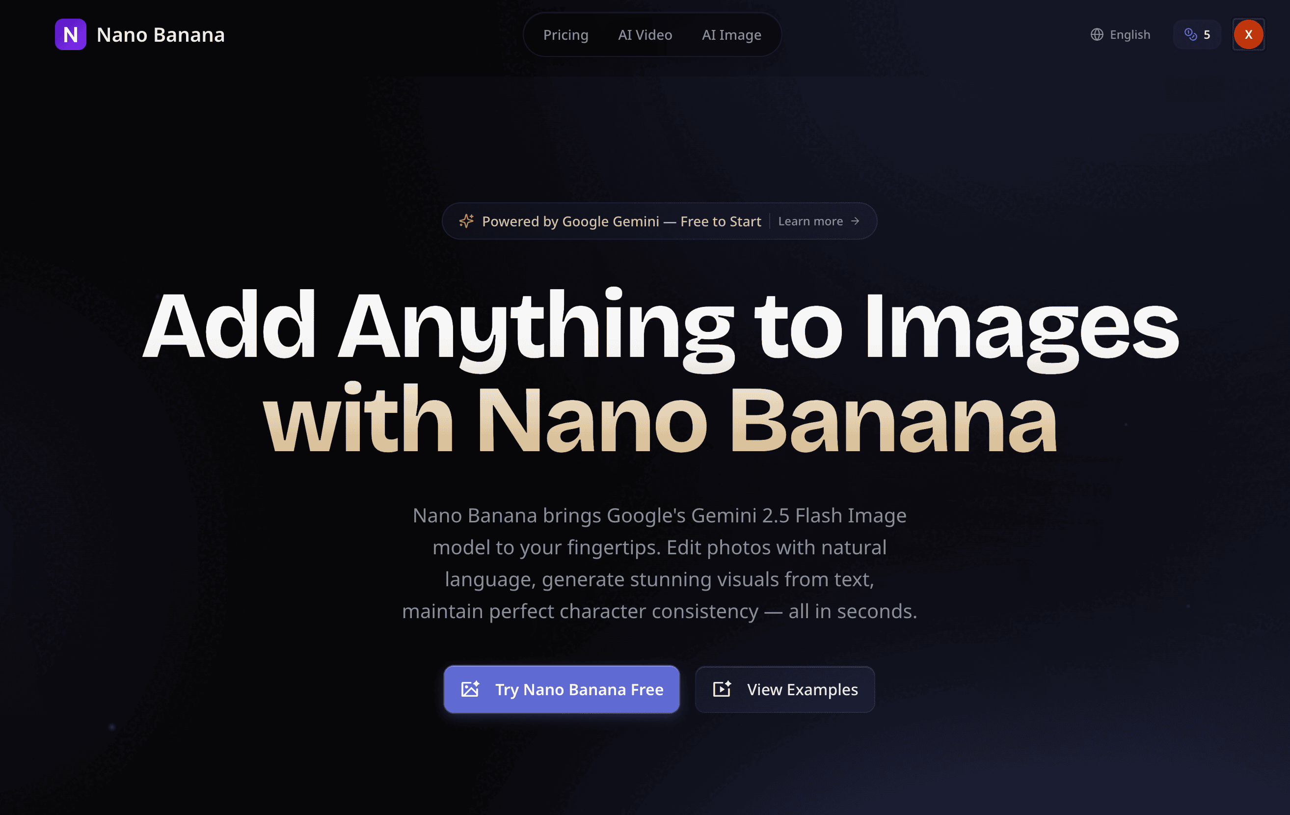 NanoBanana AI screenshot