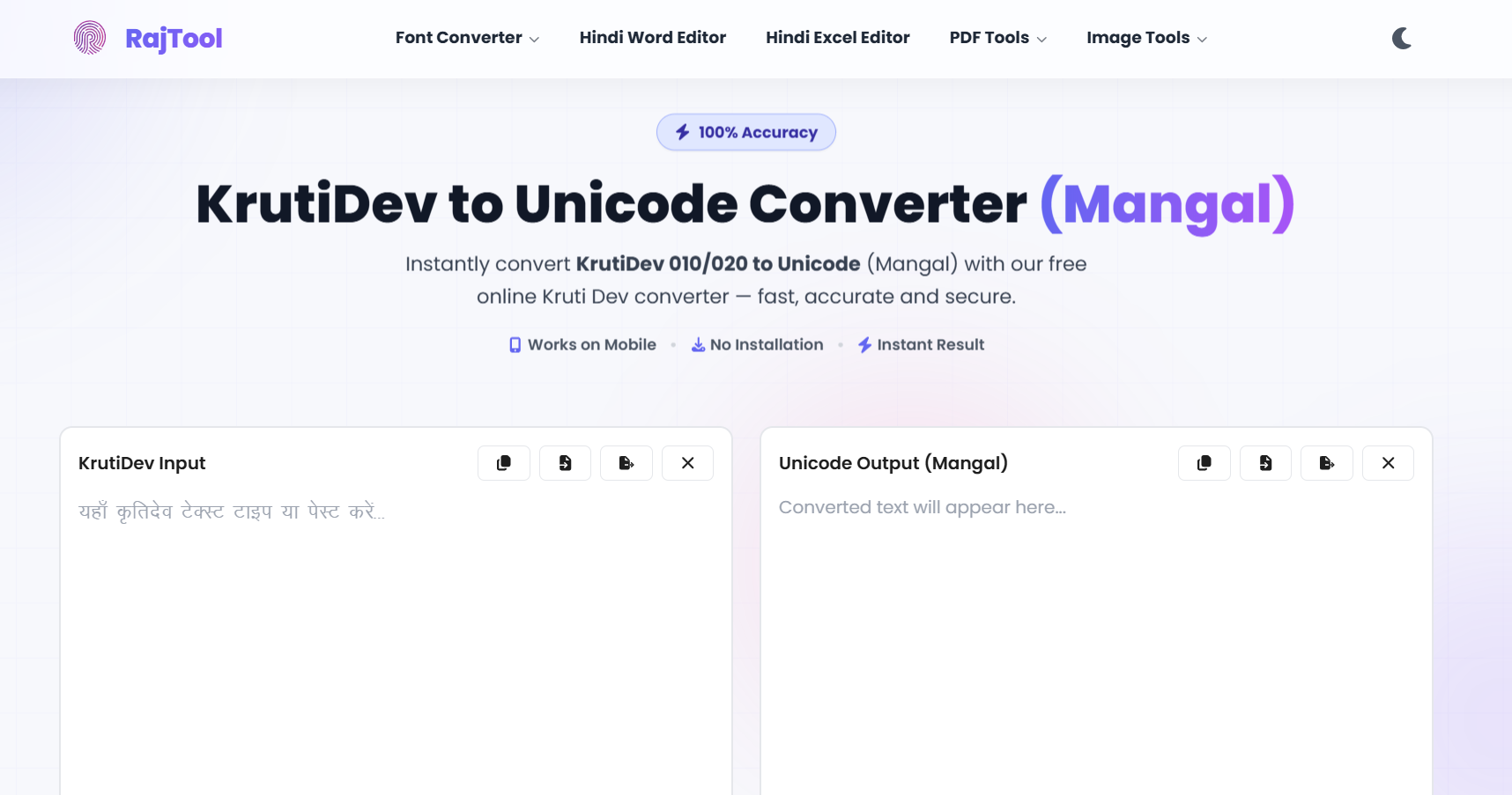 KrutiDev to Unicode Converter