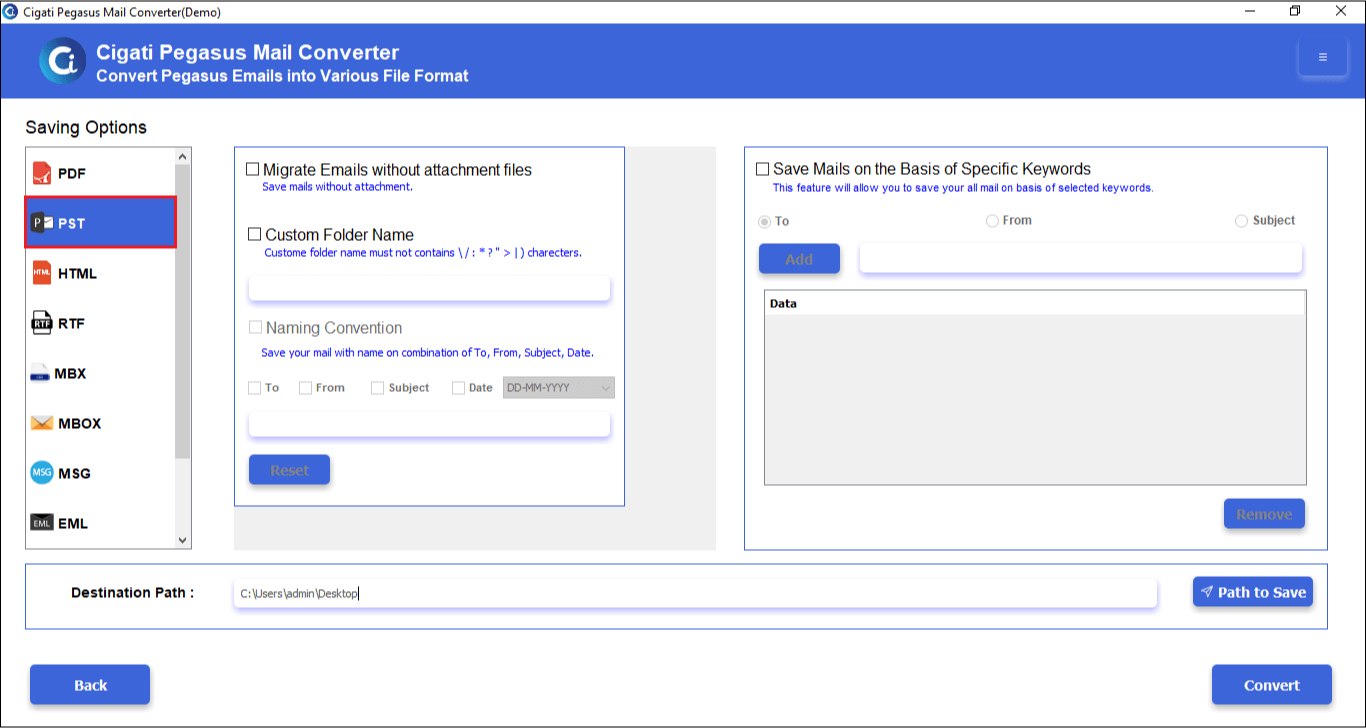 Cigati Pegasus Mail Converter