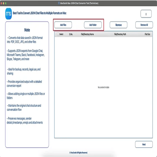 MacSonik JSON File Converter