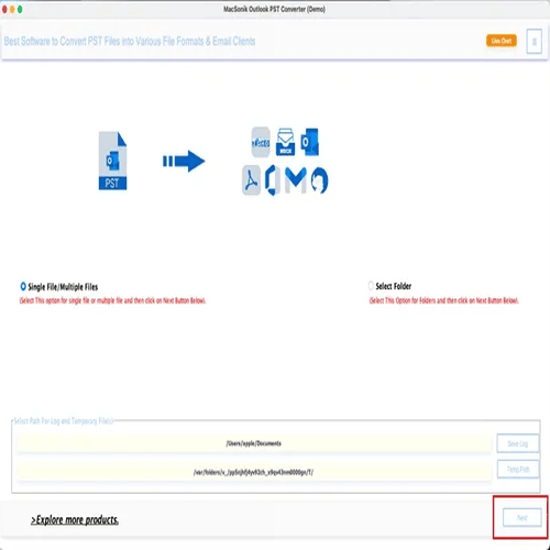 Launch the PST to MBOX File Conversion Tool.