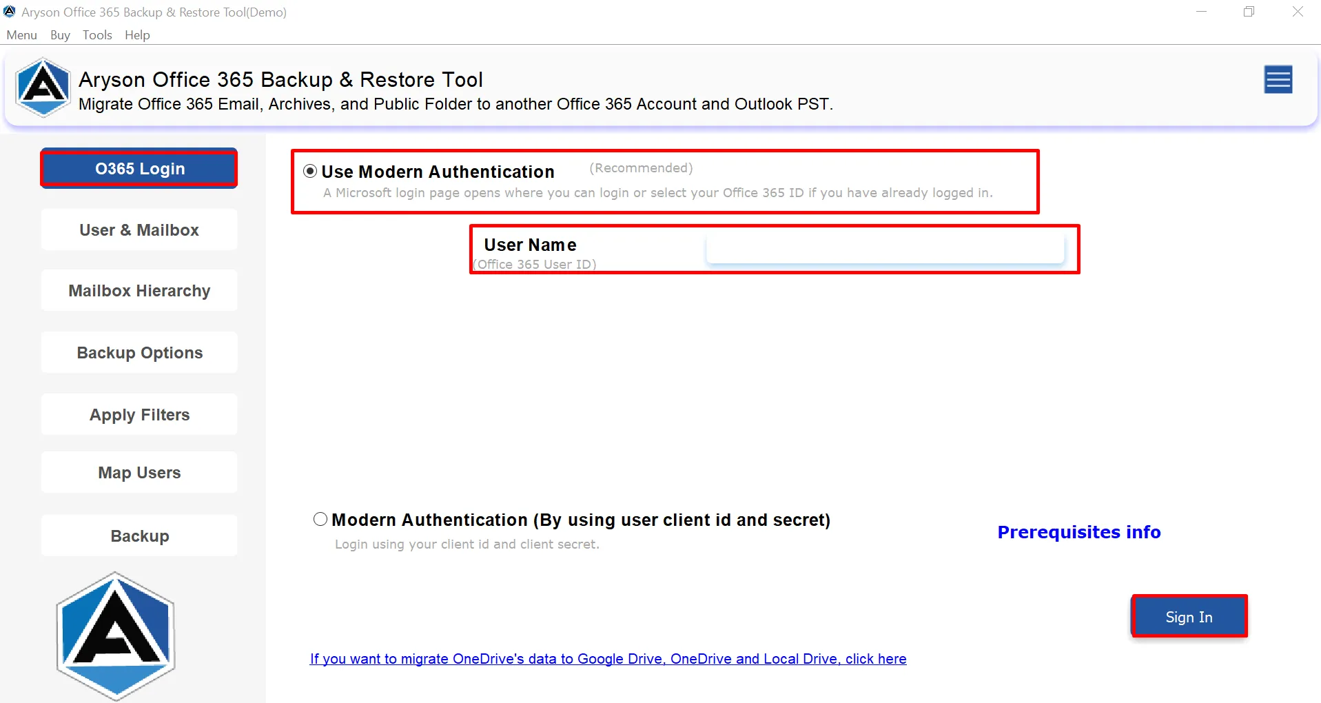 Aryson Office 365 Backup & Restore Tool