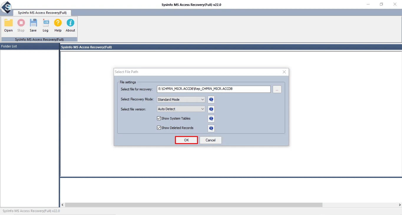 SysInfo MS Access Recovery Tool