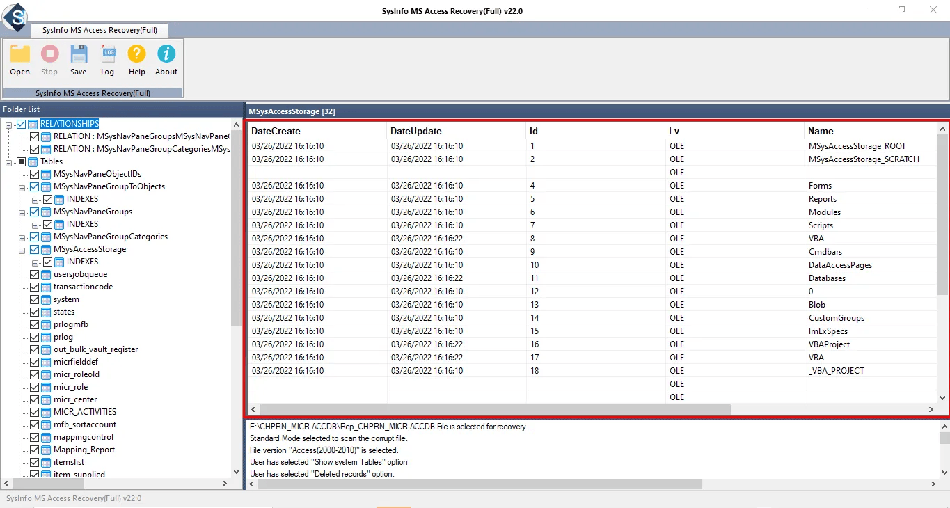 SysInfo MS Access Recovery Tool