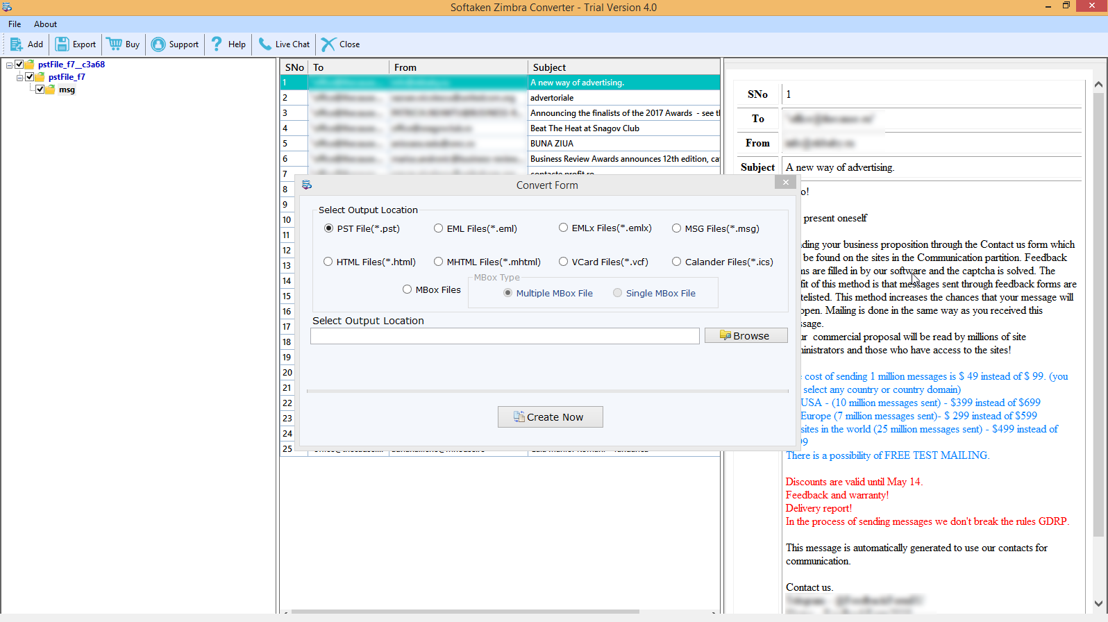 Softaken TGZ to MSG Converter Tool